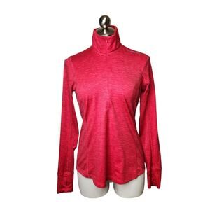 Brooks 1/2 Zip‎ Running Pullover Top Womens Small Heathered Pink Red